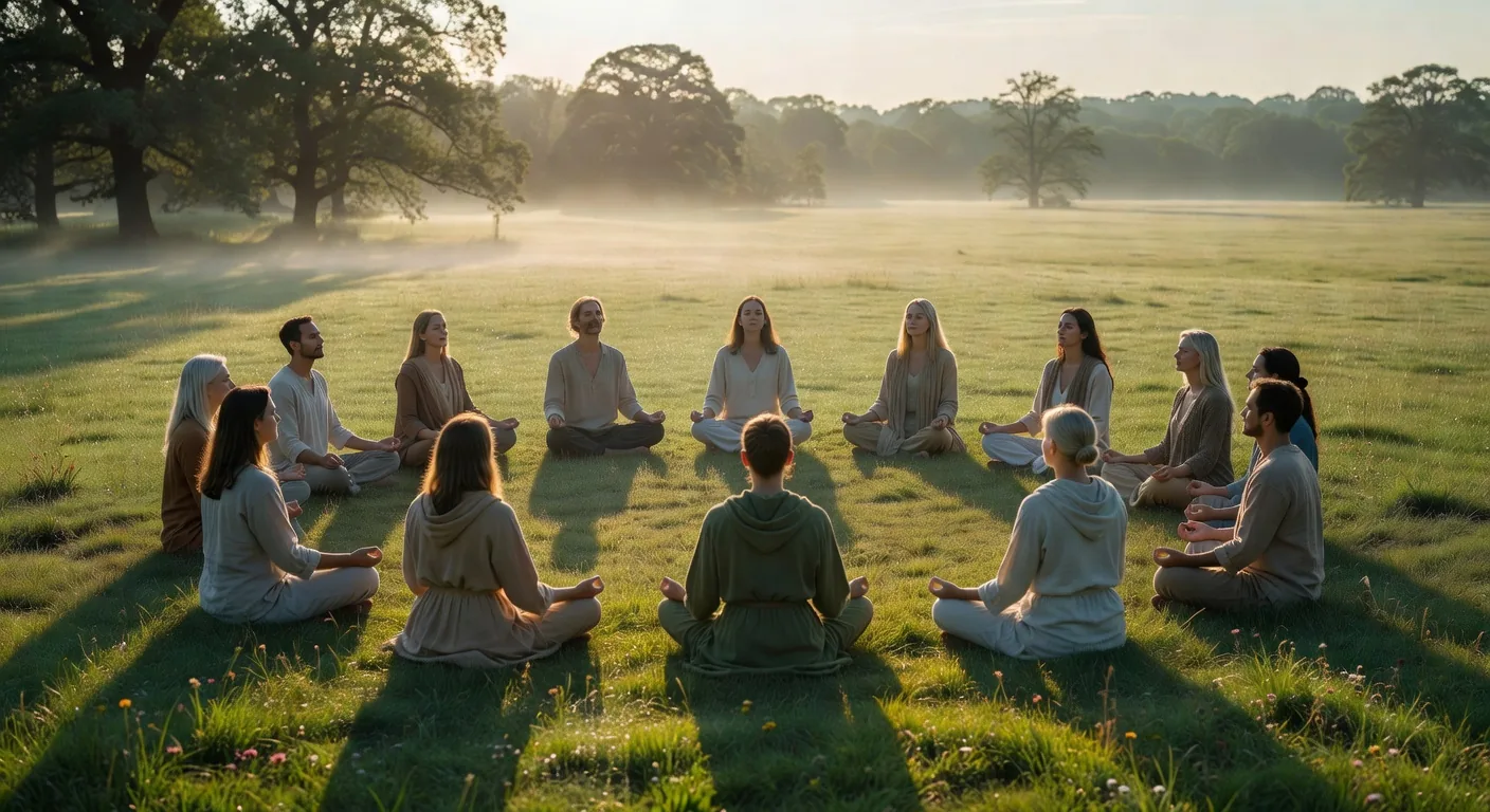 Group meditation circle